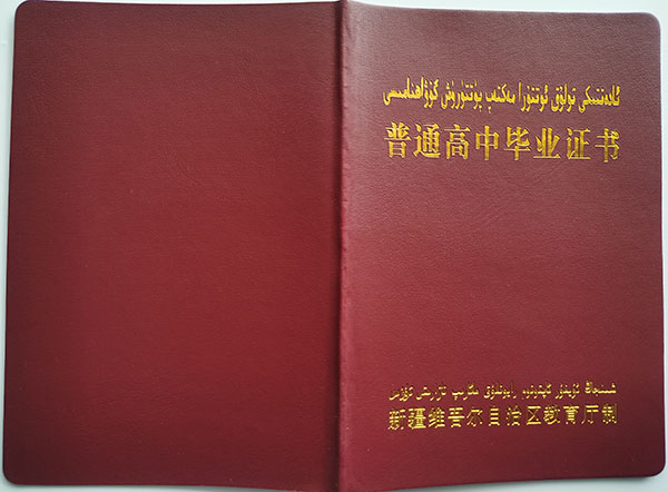 新疆2000年高中毕业证封皮